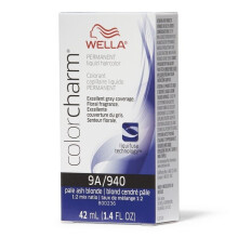 (9A/940) Wella 7A Medium Smokey Ash Blonde Color Charm Permanent Haircolor & Developer (Vol. 20)