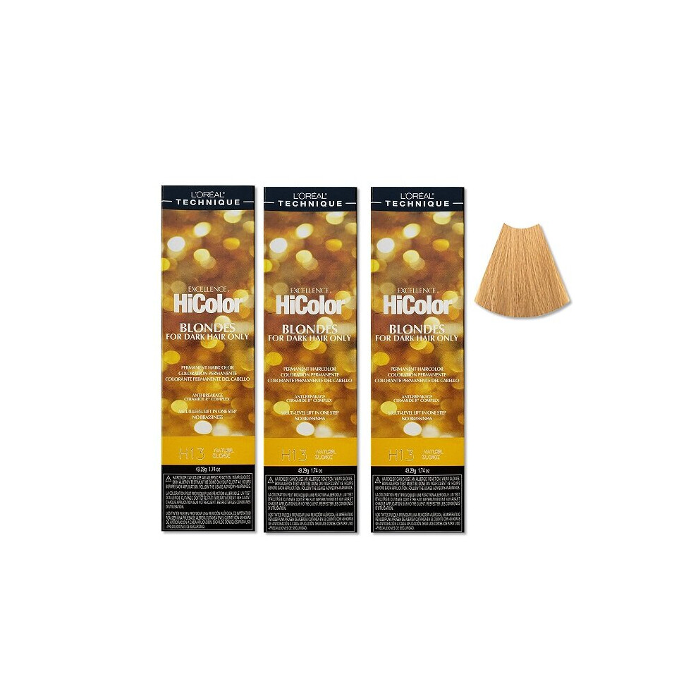 L’oréal Paris (H13 - (3Pks)) L'oreal National Blonde H13 Excellence Hicolor Blondes For Dark Hair Only Multicoloured