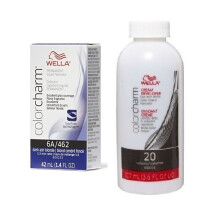 (6A+Developer (Vol. 20) 3.6oz) Wella 6AA Dark Blonde Intense Ash Color Charm Permanent Liquid Haircolor