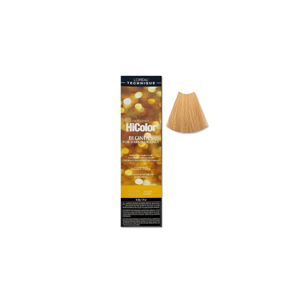LâOrã©Al Paris Multicoloured (H13 Natural Blonde) L'oreal National Blonde H13 Excellence Hicolor Blondes For Dark Hair Only