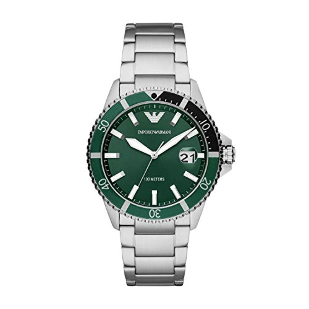 Armani Emporio Ar11338 Men's Watch - Elegant Stainless Steel Timepiece Silver