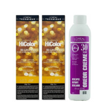 (H13(2)+Dev(Vol.30)8oz) L'Oreal National Blonde H13 Excellence HiColor BLONDES For Dark Hair Only