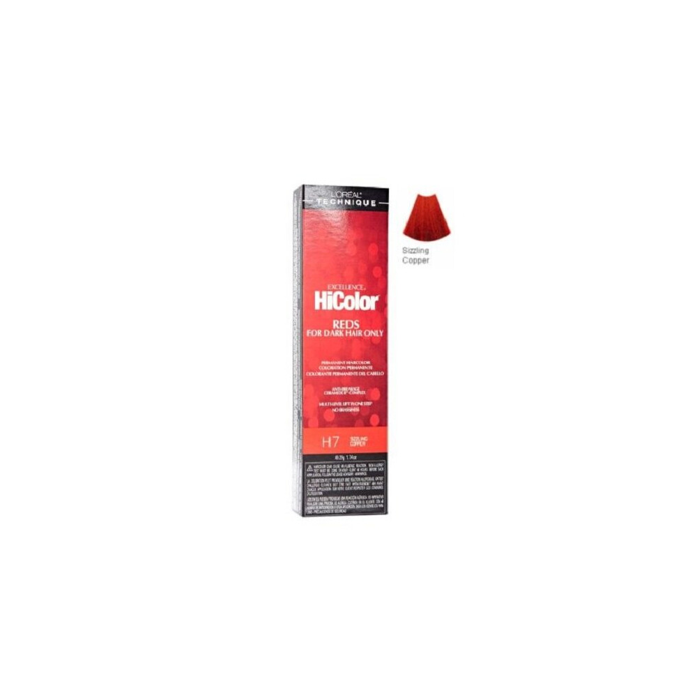 (H7 Sizzling Copper) H7 Sizzling Copper L'Oreal Excellence HiColor REDS For Dark Hair Only