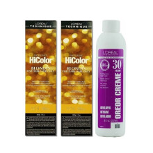 (H14(2)+Dev(Vol.30)8oz) H14 Vanilla Champagne L'Oreal Excellence HiColor BLONDES For Dark Hair Only