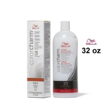 (5WV+Dev (Vol.20) 32oz) Wella Color Charm 5WV Cinnamon Permanent Gel Haircolor