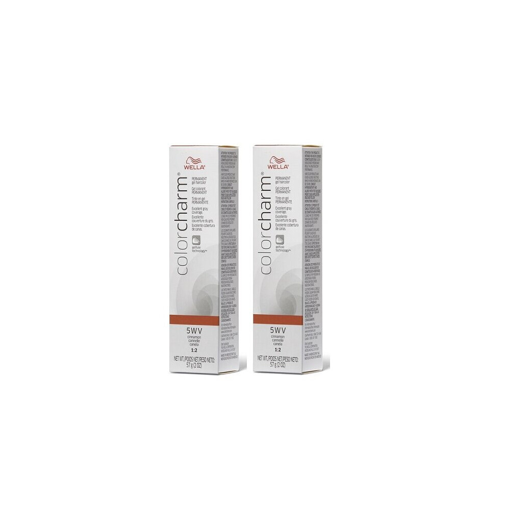 (5WV (Gel) - 2pcs) Wella Color Charm 5WV Cinnamon Permanent Gel Haircolor