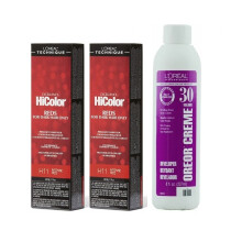 (H11(2)+Dev(Vol.30)8oz) H11 Intense Red L'Oreal Excellence HiColor REDS For Dark Hair Only