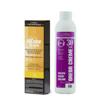 (Ash Blonde+Dev(Vol.30)8oz) Ash Blonde L'Oreal Excellence HiColor HiLights For Dark Hair Only