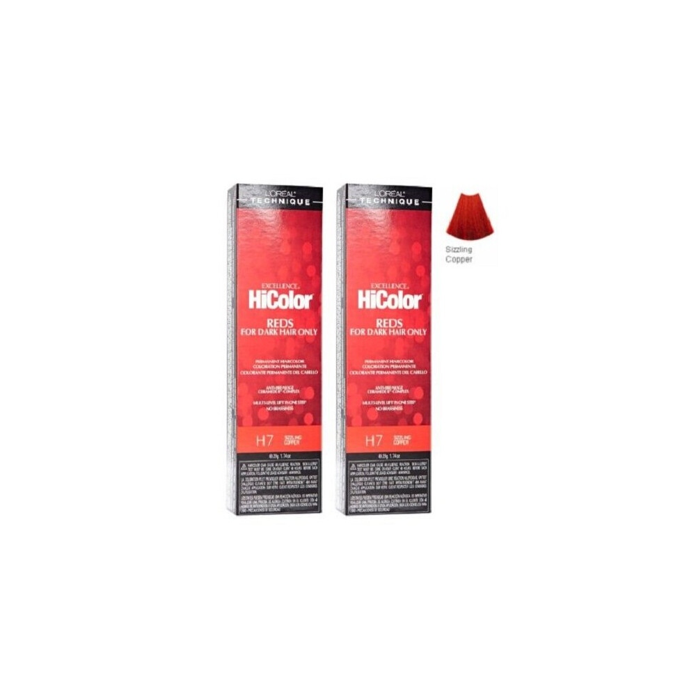 New L’oréal Paris (H7 - (2Pks)) H7 Sizzling Copper L'oreal Excellence Hicolor Reds For Dark Hair Only Multicoloured