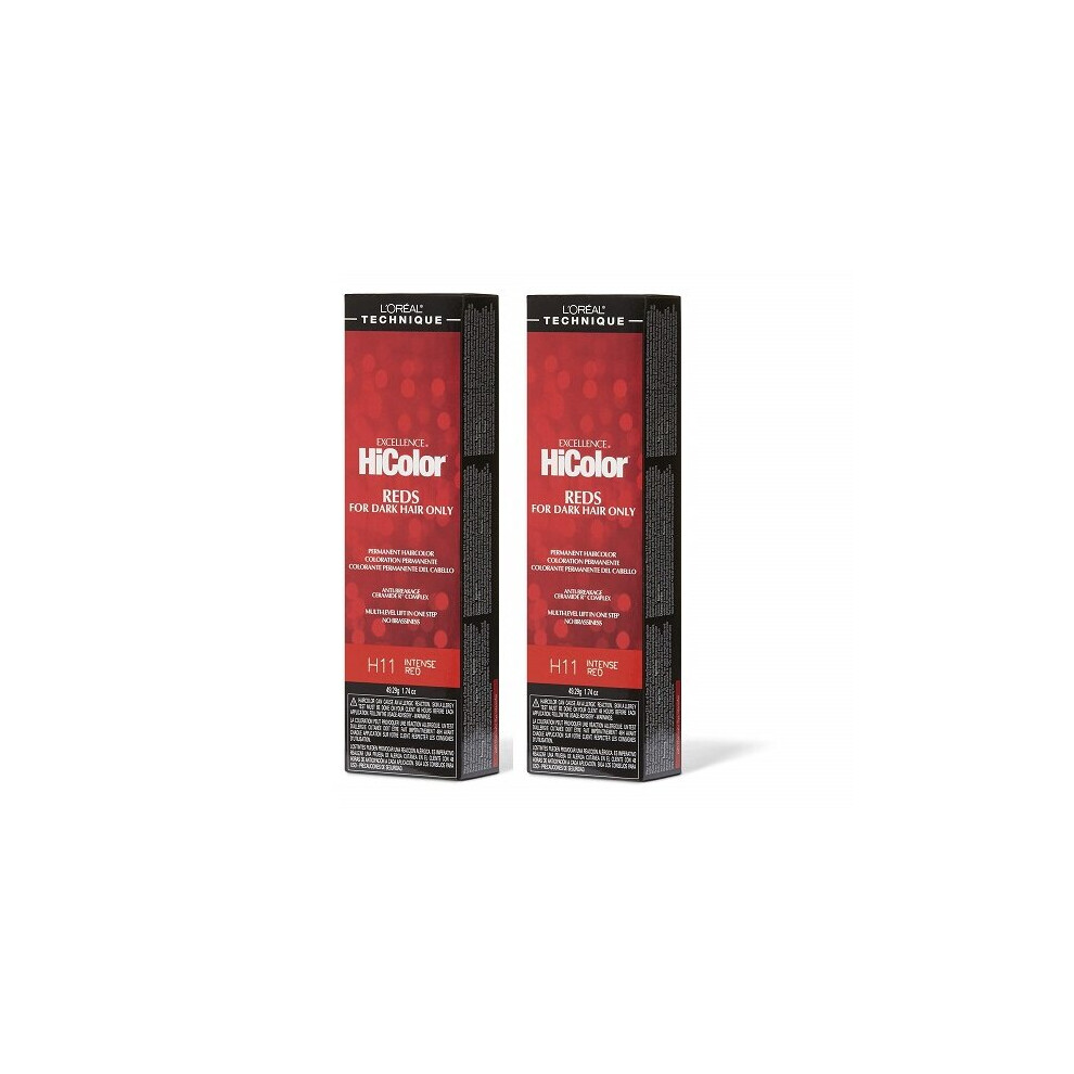 L’oréal Paris (H11 - (2Pks)) H11 Intense Red L'oreal Excellence Hicolor Reds For Dark Hair Only Red,Multicoloured