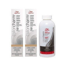 (12N(2)+Dev(Vol.20)3.6oz) Wella Color Charm 12N/1200 High Lift Blonde Permanent Gel Haircolor