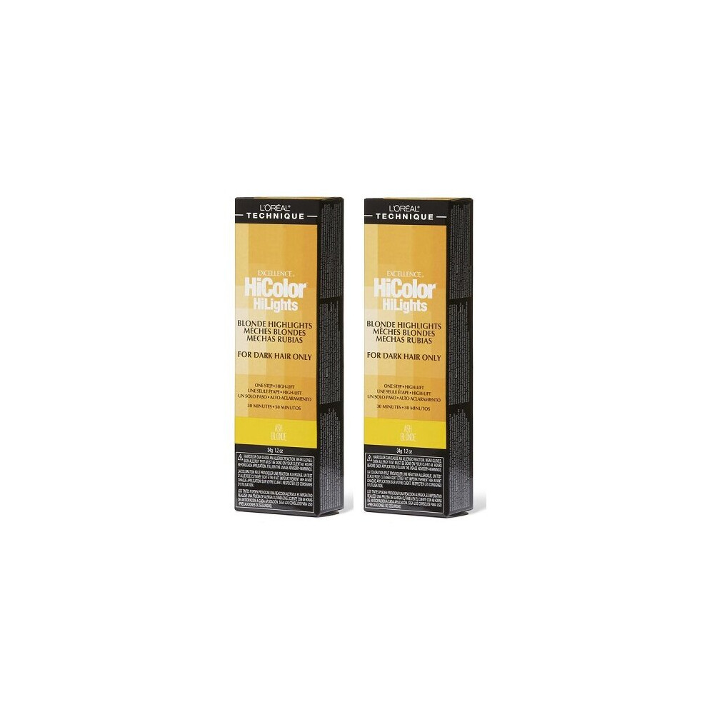 (Ash Blonde - (2pks)) Ash Blonde L'Oreal Excellence HiColor HiLights For Dark Hair Only