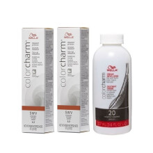 (5WV(2)+Dev(Vol.20)3.6oz) Wella Color Charm 5WV Cinnamon Permanent Gel Haircolor