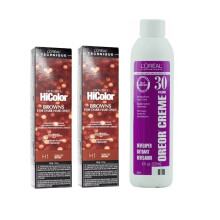(H1+H1+Dev(Vol.30)8oz) H1 Coolest Brown L'Oreal Excellence HiColor Browns for Dark Hair Only