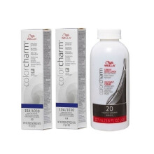 (10A(2)+Dev(Vol.20)3.6oz) Wella Color Charm 10A/1030 Palest Ash Blonde Permanent Gel Haircolor