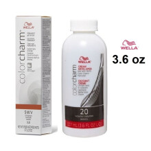 (5WV (Gel) + Dev (Vol. 20) 3.6 oz) Wella Color Charm 5WV Cinnamon Permanent Gel Haircolor
