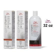 (5WV(2)+Dev(Vol.20)32oz) Wella Color Charm 5WV Cinnamon Permanent Gel Haircolor