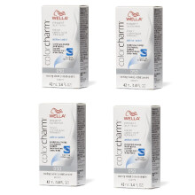 (O50 Pack of 4) Wella Color Charm 050 Cooling Violet Permanent Liquid Hair Toner