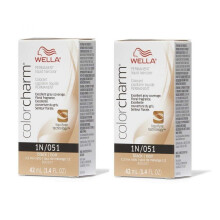 (1N - (2pks)) Wella 1N Black Color Charm Permanent Liquid Haircolor