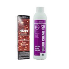 (H1+Dev(Vol.30)8oz) H1 Coolest Brown L'Oreal Excellence HiColor Browns for Dark Hair Only
