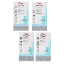 (T14 Pack of 4) Wella Color Charm T28 Natural Blonde Permanent Liquid Hair Toner