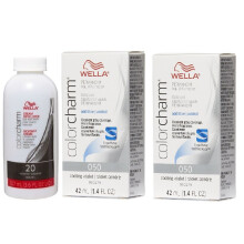 (O50 (2x), Dev (Vol.20) 3.6oz) Wella Color Charm T27 Medium Beige Blonde Permanent Hair Toner