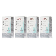 (T28 Pack of 4) Wella Color Charm T14 Pale Ash Blonde Permanent Liquid Hair Toner