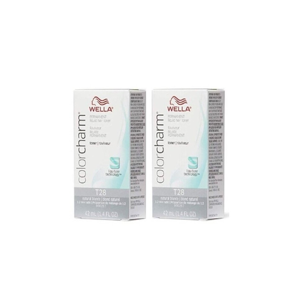 Wella (T28 + T28) Color Charm T14 Pale Ash Blonde Permanent Liquid Hair Toner
