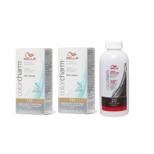 (T35 (2x), Dev (Vol.20) 3.6oz) Wella Color Charm T35 Beige Blonde Permanent Liquid Hair Toner