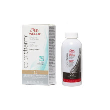 (T15 & Dev (Vol. 20) 3.6oz) Wella Color Charm T14 Pale Ash Blonde Permanent Liquid Hair Toner