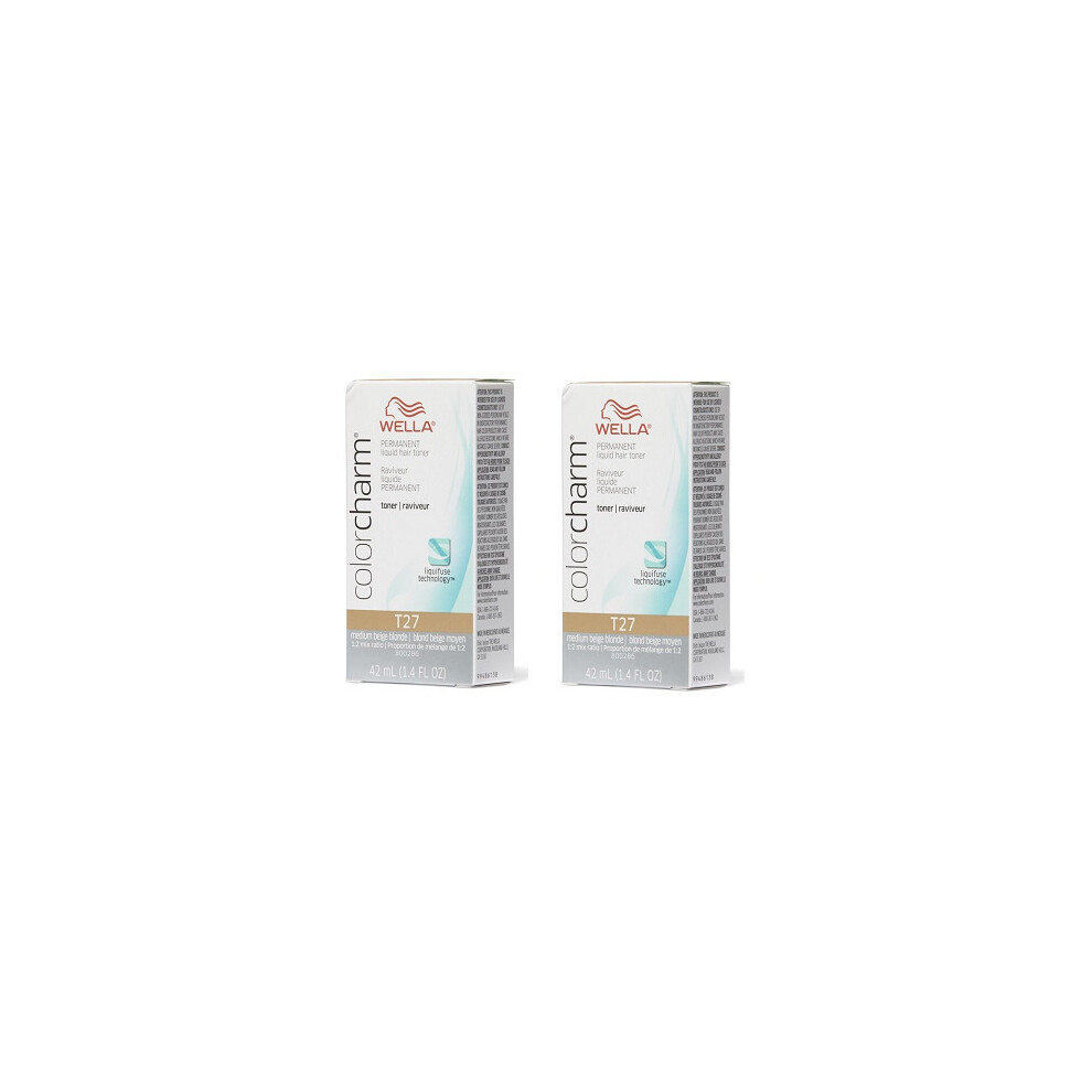 (T27 + T27) Wella Color Charm T14 Pale Ash Blonde Permanent Liquid Hair Toner-image-OPC-P7H26VJ-NEW