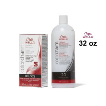 (8RG+Dev(Vol.20)32oz) Wella 8RG Titian Red Blonde Color Charm Permanent Liquid Haircolor