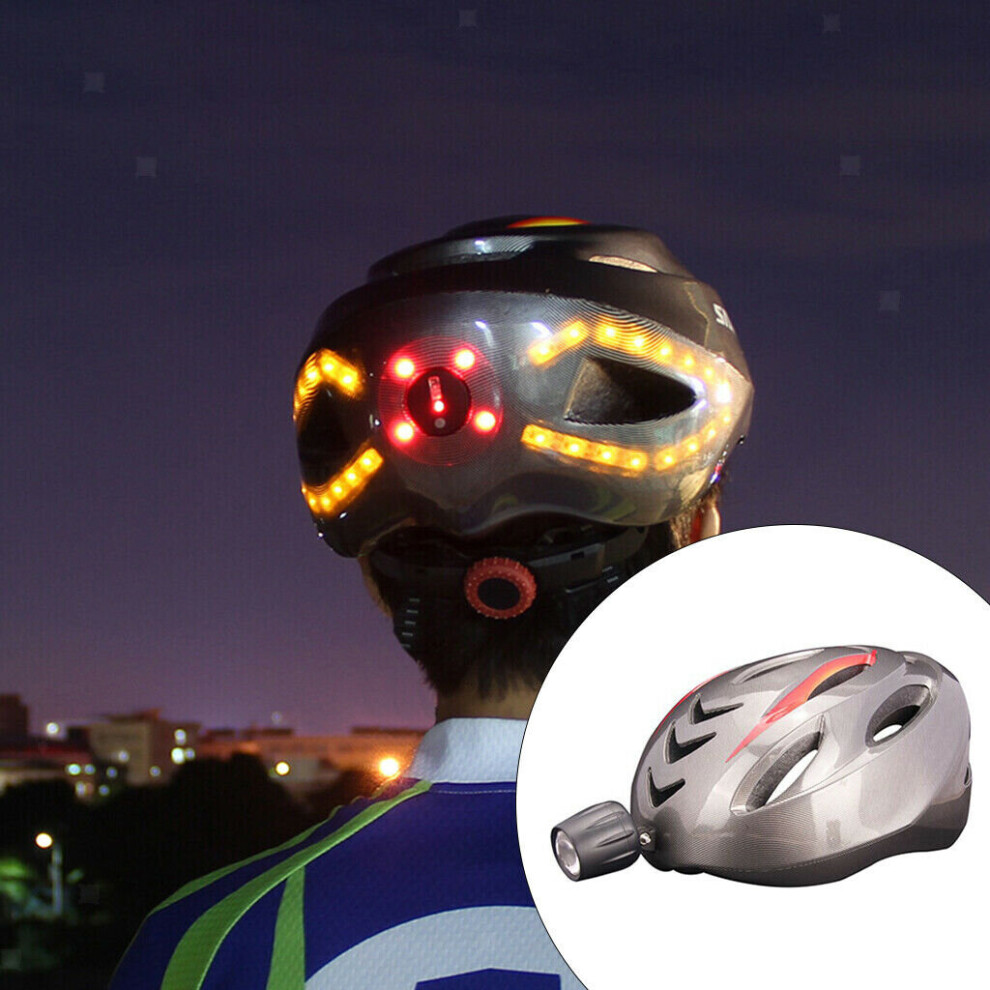 Bike Bicycle Helmet Safety Cap Turn LED Signal Front Rear Light Remote