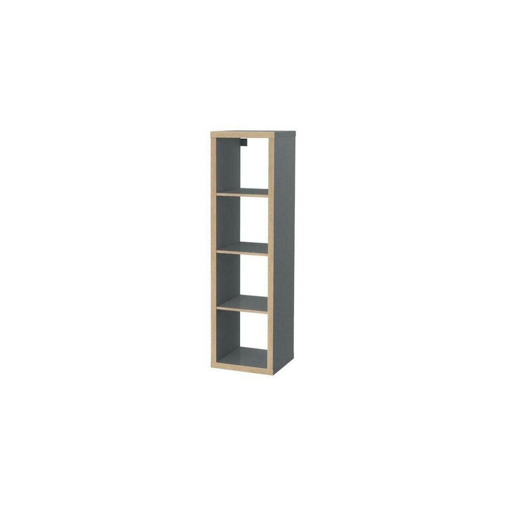 IKEA KALLAX shelving unit grey/wood effect,(42x39x147 cm) 4 shelf Brand New