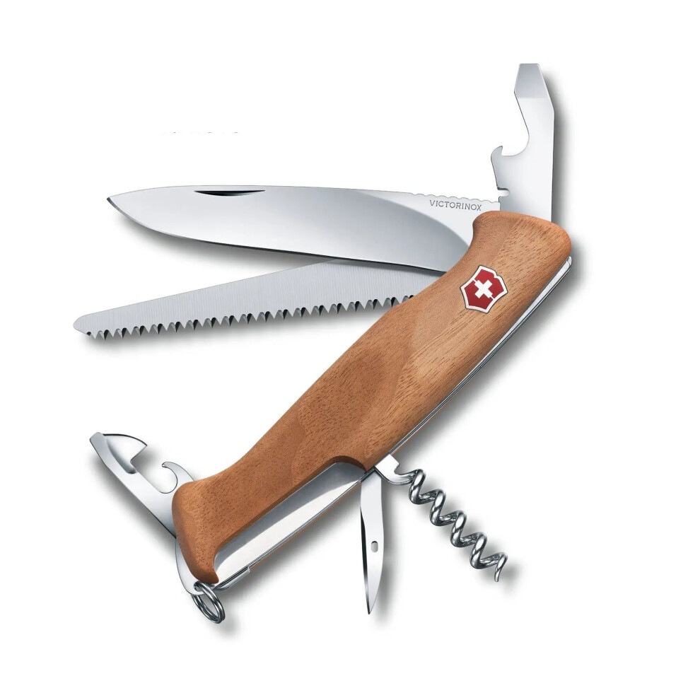 Victorinox Ranger Wood 55 Swiss Army Knife - Lock Blade - Walnut Wood Handles