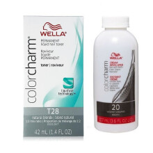 (T28 & Dev (Vol. 20) 3.6oz) Wella Color Charm T10 Pale Blonde Permanent Liquid Hair Toner