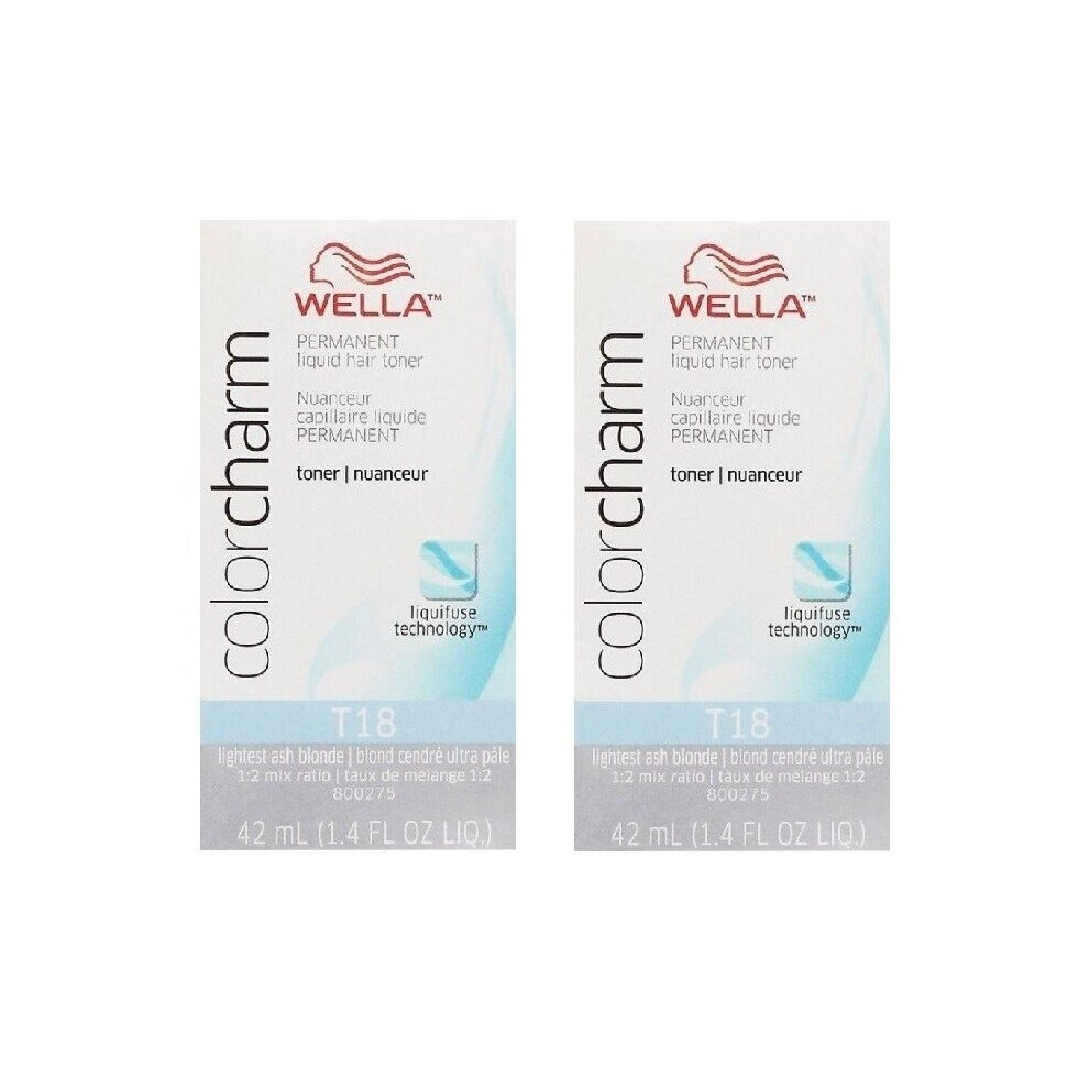 (T18 + T18) Wella Color Charm T10 Pale Blonde Permanent Liquid Hair Toner