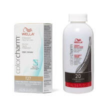 (T27 + Dev (Vol. 20) 3.6oz) Wella Color Charm T10 Pale Blonde Permanent Liquid Hair Toner