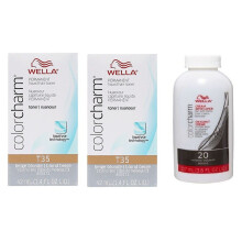 (T35 (2x), Dev (Vol.20) 3.6oz) Wella Color Charm T11 Lightest Beige Blonde Permanent Liquid Hair Toner