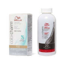 (T35 & Dev (Vol.20) 3.6oz) Wella Color Charm T11 Lightest Beige Blonde Permanent Liquid Hair Toner