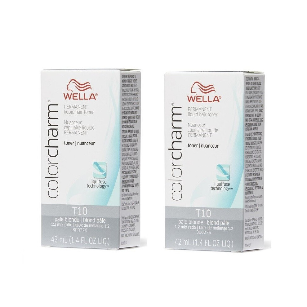 (T10 - pack of 2) Wella Color Charm T10 Pale Blonde Permanent Liquid Hair Toner
