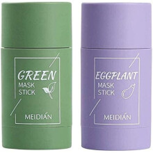 (Green Tea + Egg Plant) Green Tea Natural Purifying Clay Facial Mask Stick