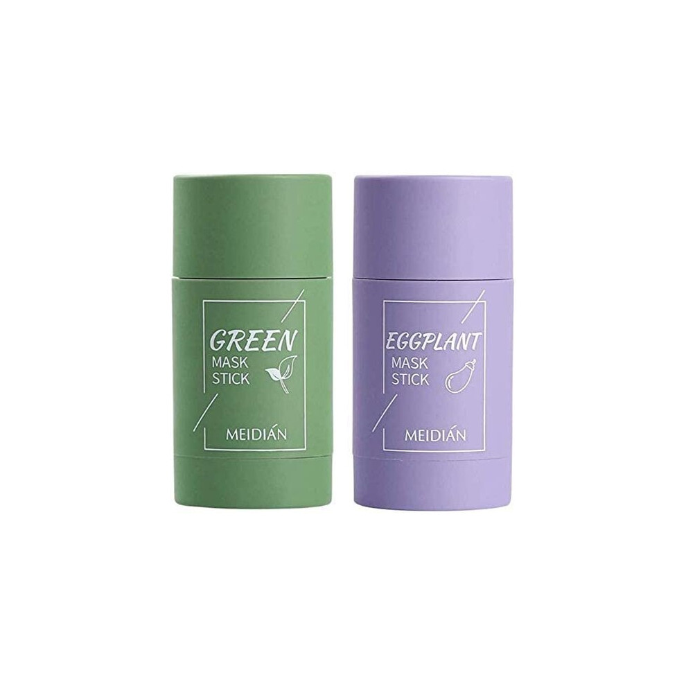 (Green Tea + Egg Plant) Green Tea Natural Purifying Clay Facial Mask Stick