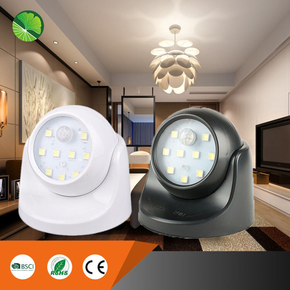 (White) Wireless LED Motion Sensor Battery Operated Cordless Security Night Light Auto