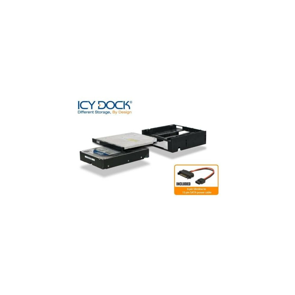 Icy Dock Mb343spo 3.5" Sata Hdd Ultra Slim Odd Bay To 5.25" Mount
