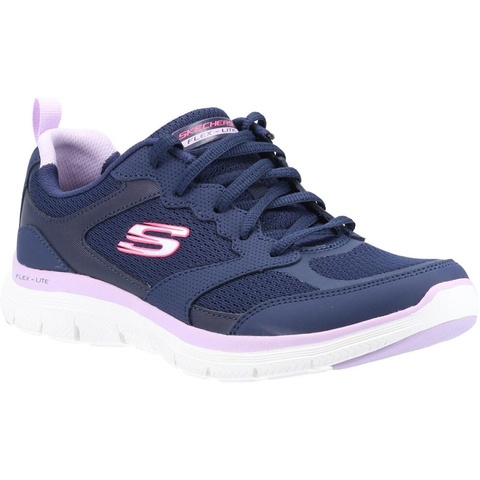 (3 UK, Navy) Skechers Womens/Ladies Flex Appeal 4.0 Active Flow Leather Trainers