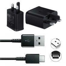 Official Samsung Adaptive Fast Charger with USB-C Cable (UK 3-Pin) - 15W, Black