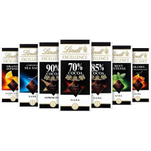 Lindt Excellence Dark Luxury 10 Pcs Assorted Chocolate Bar Collection