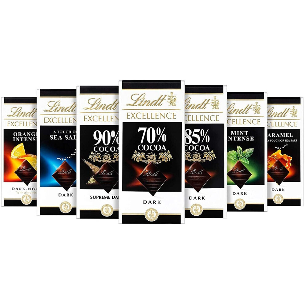 Lindt Excellence Dark Luxury 10 Pcs Assorted Chocolate Bar Collection