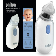 Braun Nasal Aspirator 1, BNA100EU. Clear stuffy noses quickly & gently. Electric nasal aspirator for all ages 0+